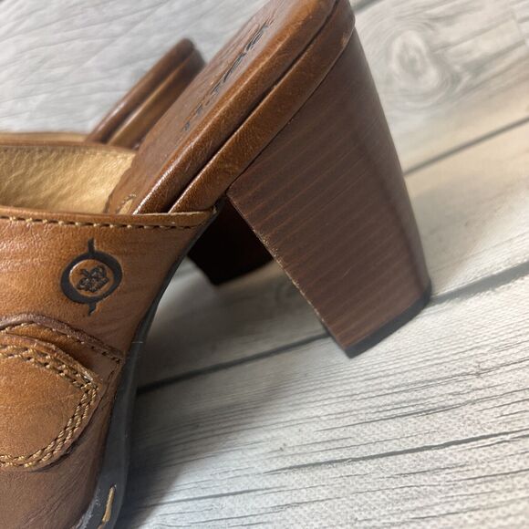 BORN Clogs Leather Buckle Slip On Brown Size 9 Y2K - Picture 5 of 11
